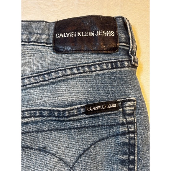 Calvin Klein Mens Jeans Straight Thrashed 34x31.5 Medium Wash Distressed‎ - Picture 7 of 12
